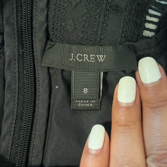 J.Crew Ruffle Dress size 8 color black cotton - Picture 5 of 7